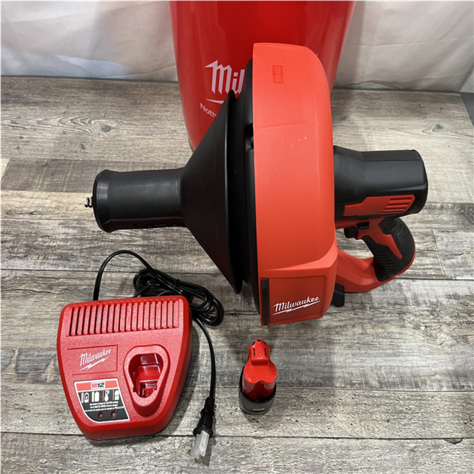 AS-IS Milwaukee 12-V Lithium-Ion Cordless Drain Snake Auger kit