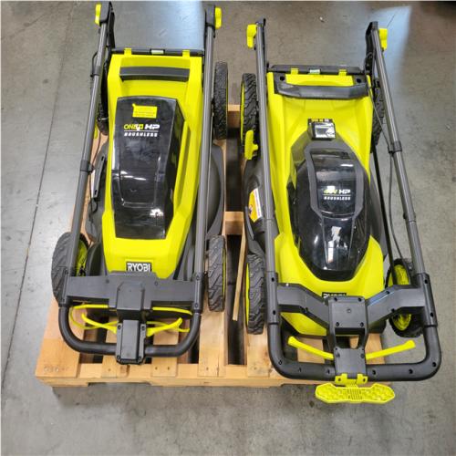 CALIFORNIA AS-IS (X2) RYOBI PUSH LAWN MOWERS W/ BATTERIES & CHARGER