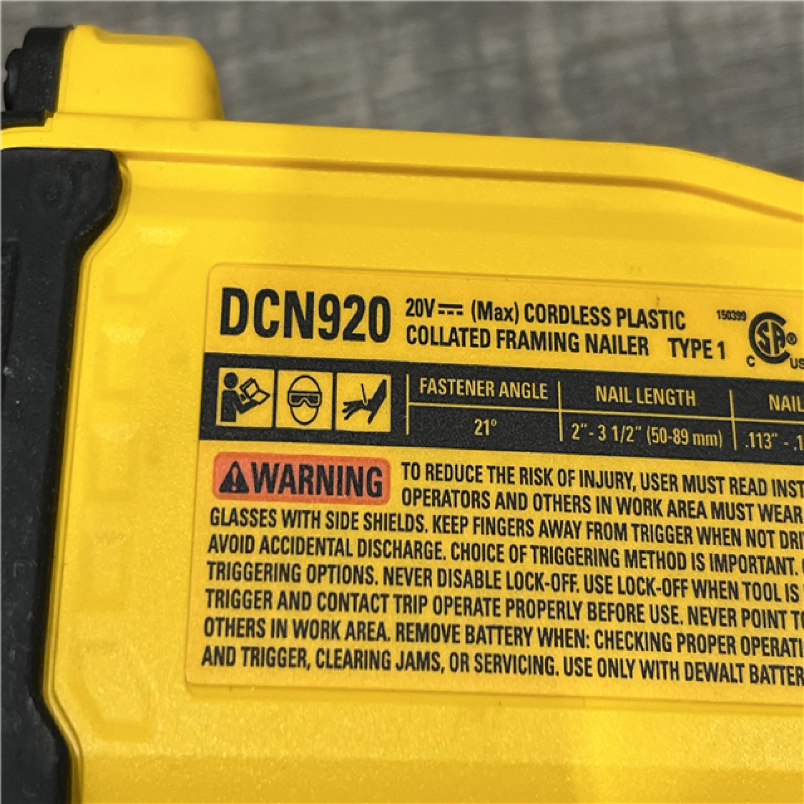 AS-IS DEWALT 20-Volt 21° Cordless Framing Nailer (Tool-Only)
