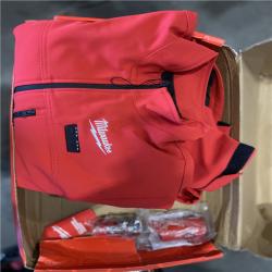 AS-IS - Milwaukee Men's Large M12 12V Lithium-Ion Cordless TOUGHSHELL Red Heated Jacket Kit