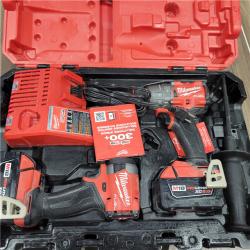 AS-IS Milwaukee M18 FUEL 18V Lithium-Ion Brushless Cordless Hammer Drill and Impact Driver Combo Kit (2-Tool) with 2 Batteries