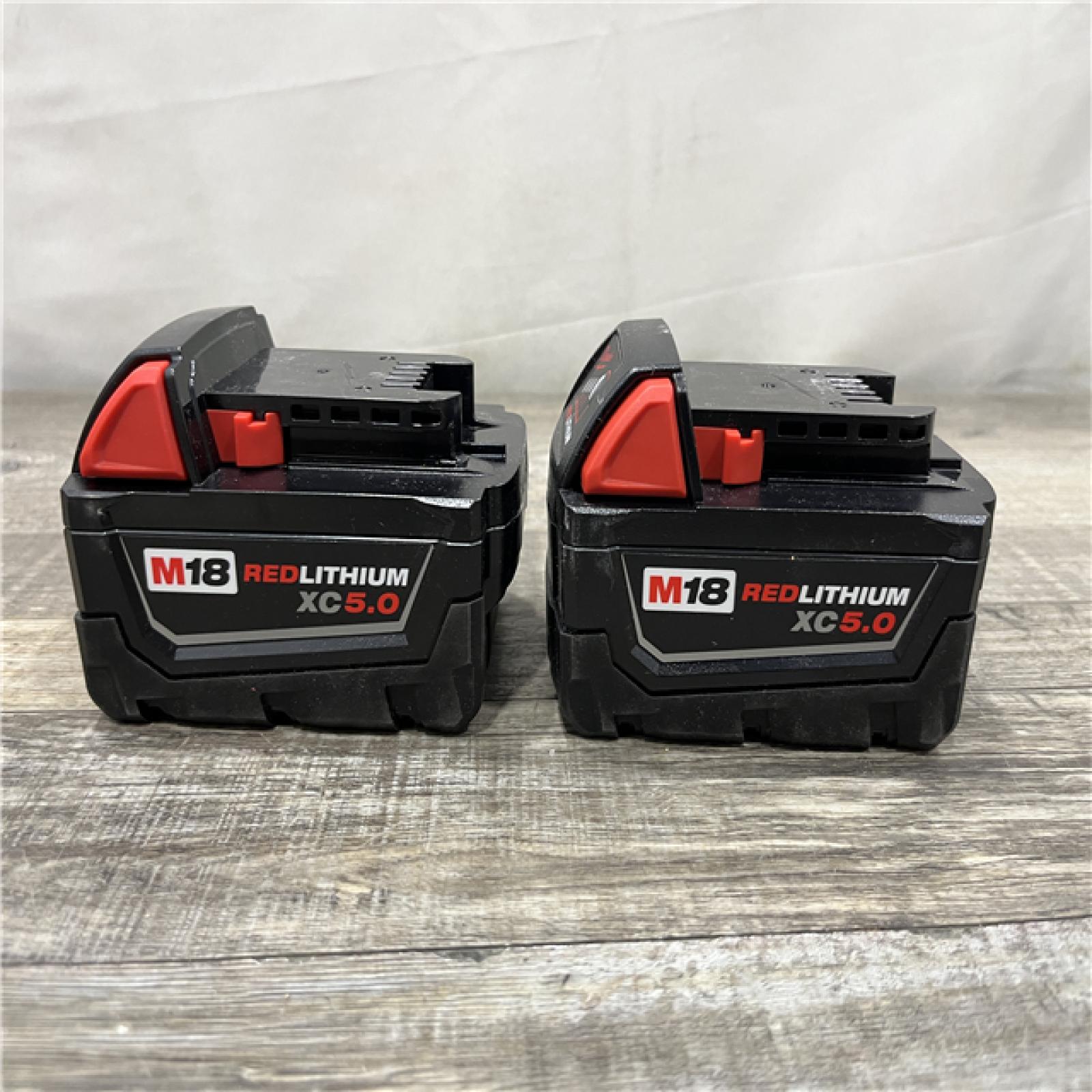 AS-IS Milwaukee 18-Volt Lithium-Ion XC Extended Capacity 5.0 Ah Battery Pack (2-Pack)