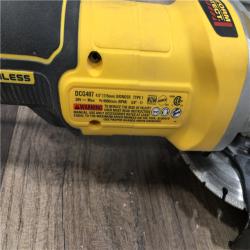 AS-IS DEWALT 20-Volt MAX Cordless Brushless 4-1/2 in. Angle Grinder with Slide Switch (Tool Only)