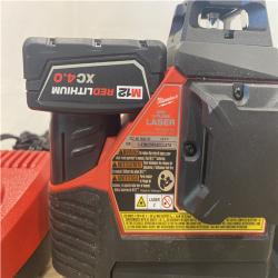 AS-IS Milwaukee 12-Volt Lithium-Ion Cordless Green 250 ft. 3-Plane Laser Level Kit