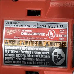 AS-IS Milwaukee 18V Lithium-Ion Brushless Cordless 1/2 in. Compact Drill/Driver Kit
