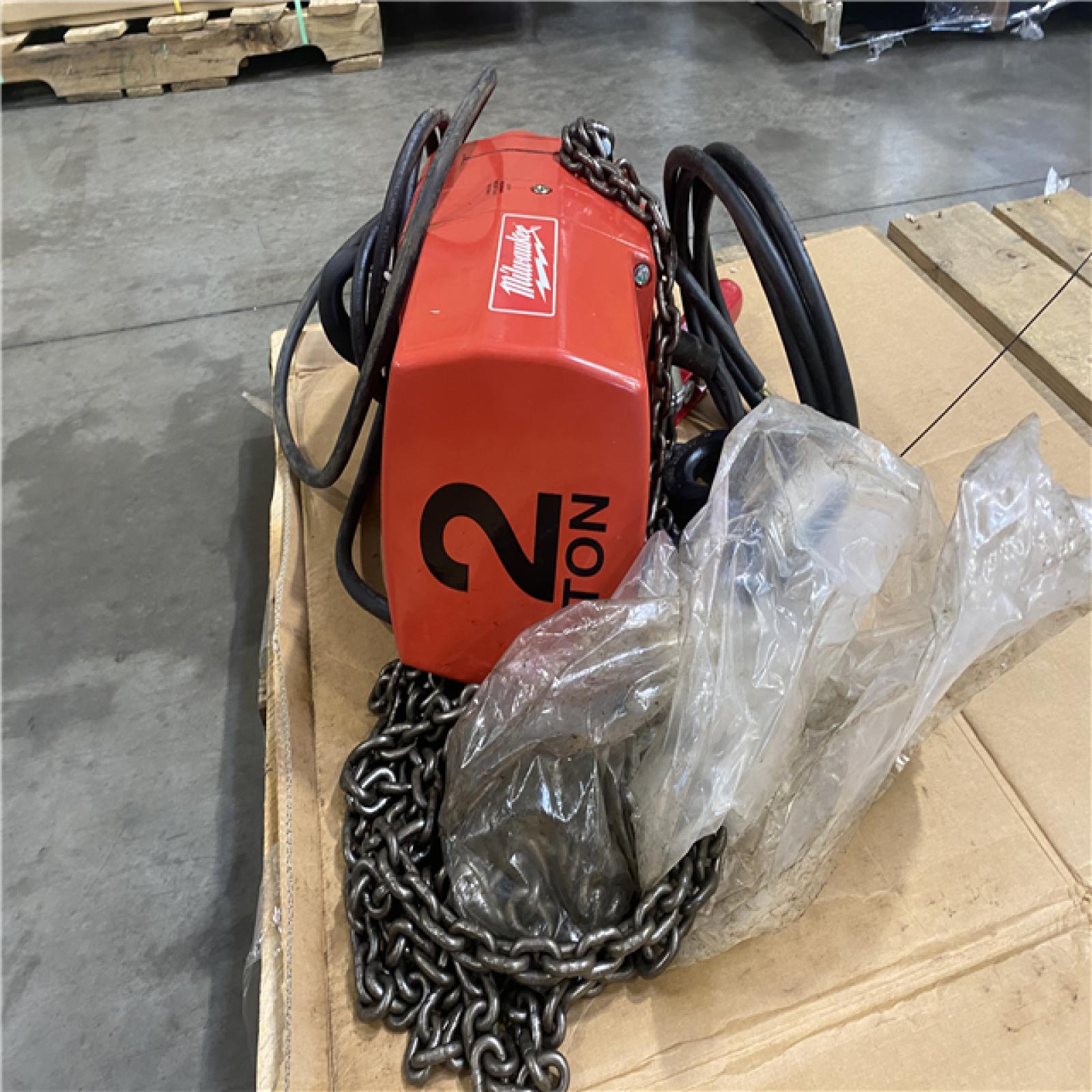 Dallas Location - As-Is Milwaukee 2-Ton 20 ft. Electric Chain Hoist