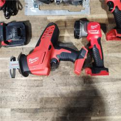 HOUSTON LOCATION - AS-IS Milwaukee M18 18-Volt Lithium-Ion Cordless Combo Tool Kit (5-Tool) with (1) 3.0Ah and (1) 1.5Ah Battery  (1) Charger  (1) Tool Bag