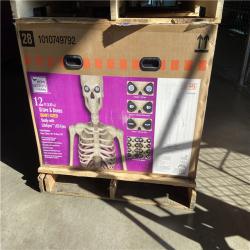 DALLAS LOCATION - Home Accents Holiday 12 ft. Grave & Bones Giant-Sized Skelly with LifeEyes™ LCD Eyes H5