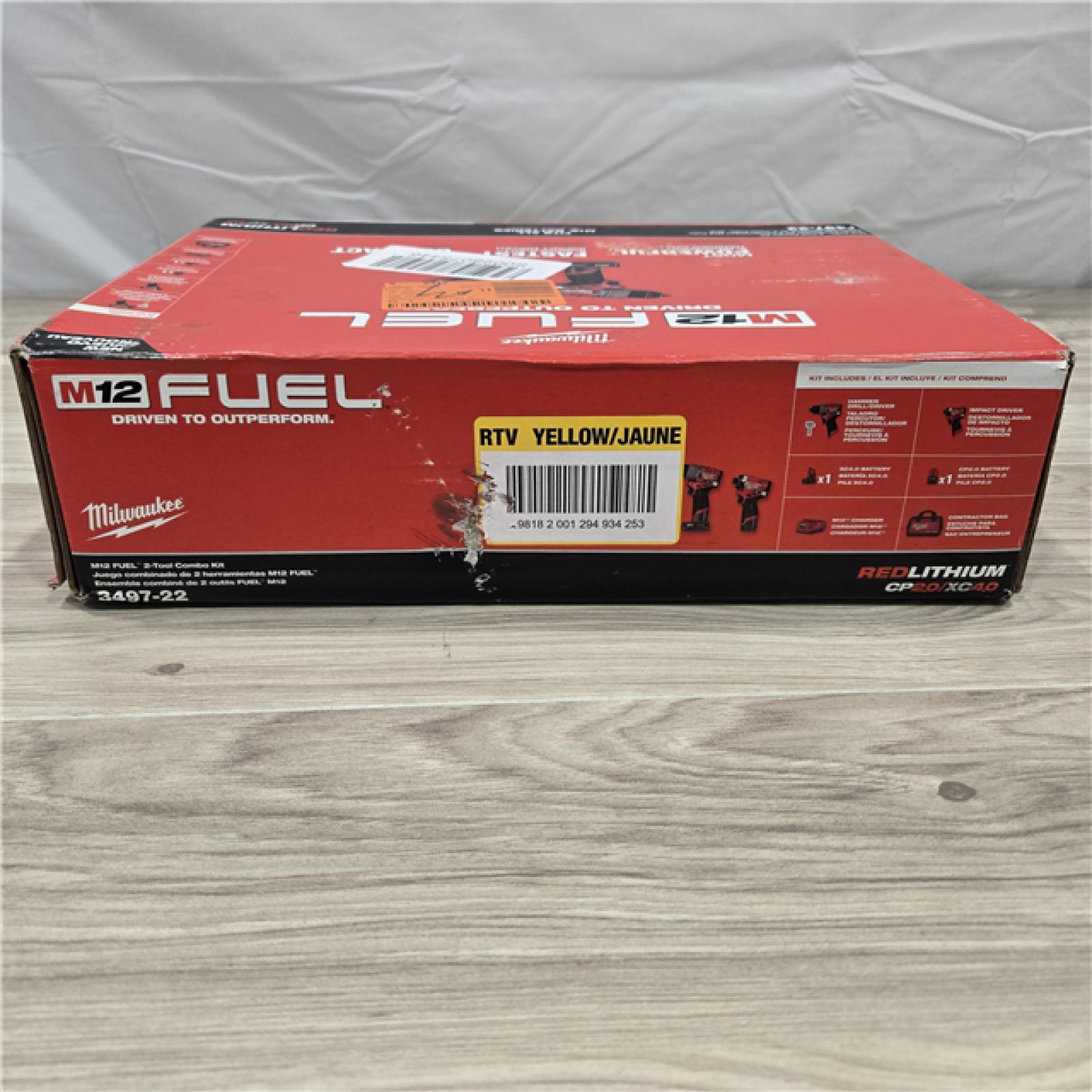 NEW- Milwaukee 3497-22 12V Brushless Hammer Drill and Impact Driver Combo Kit