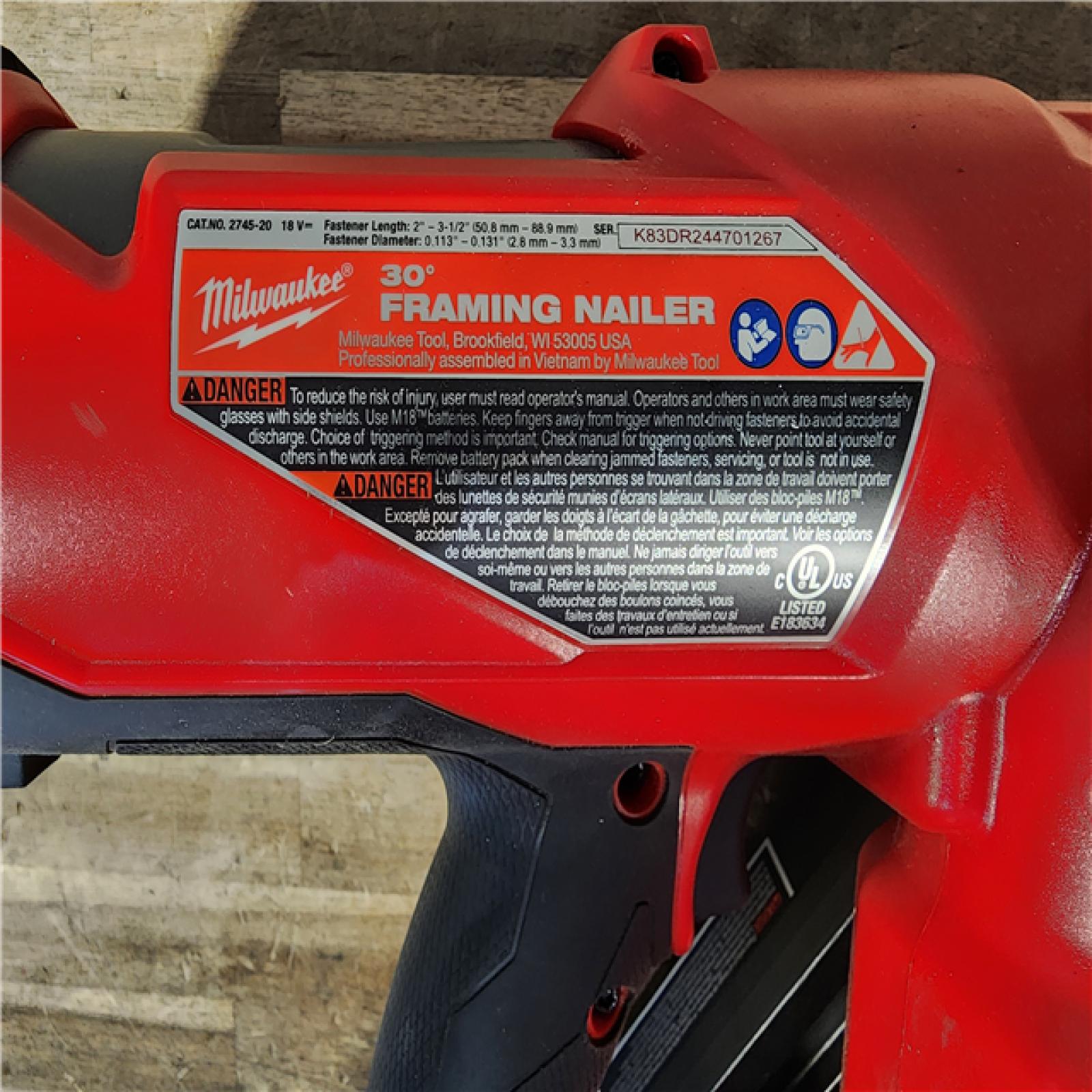 HOUSTON LOCATION - AS-IS M18 FUEL 3-1/2 in. 18-Volt 30-Degree Lithium-Ion Brushless Cordless Framing Nailer (Tool-Only)