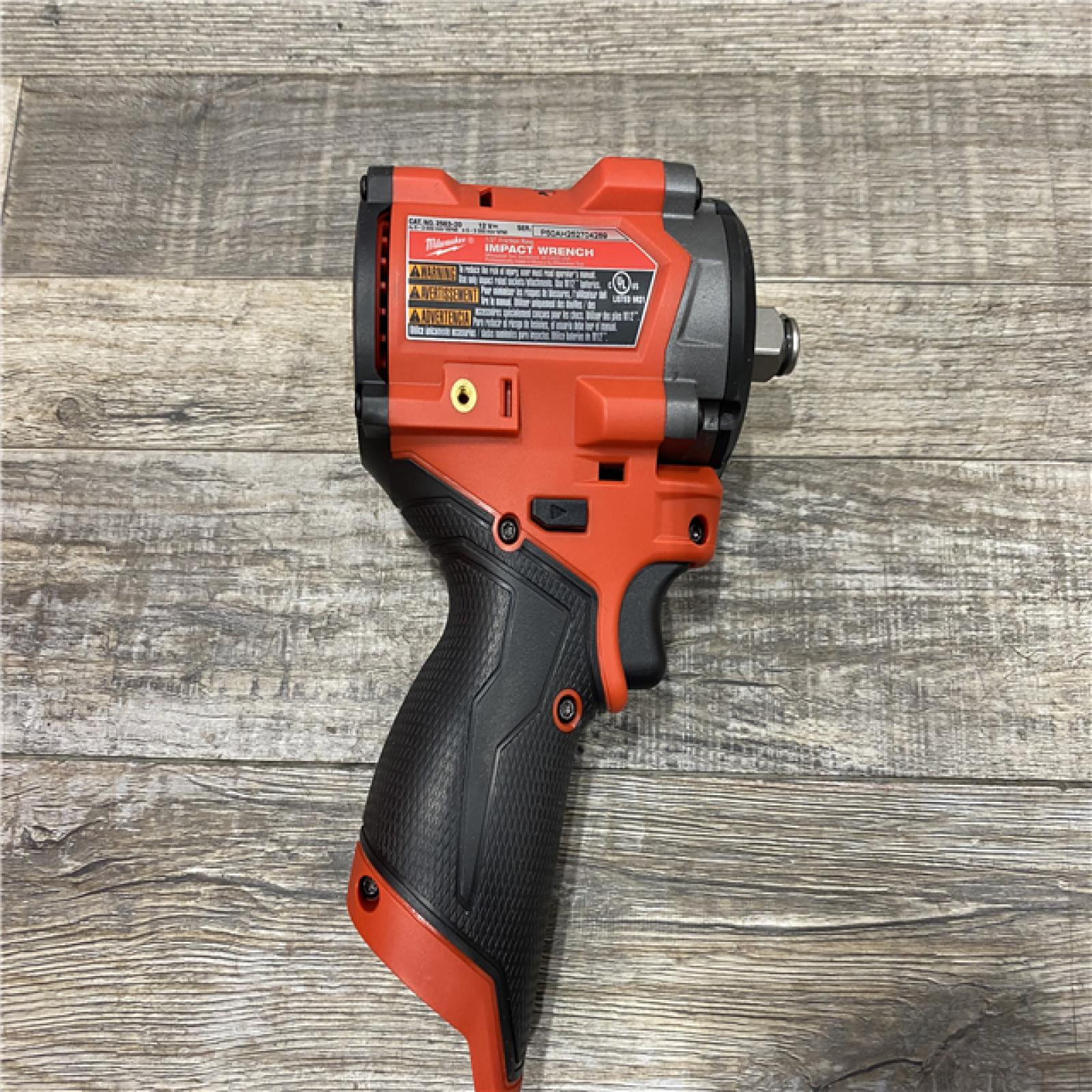 AS-IS Milwaukee FUEL 12V Li-Ion Brushless Cordless Stubby 1/2 in. Impact Wrench Kit