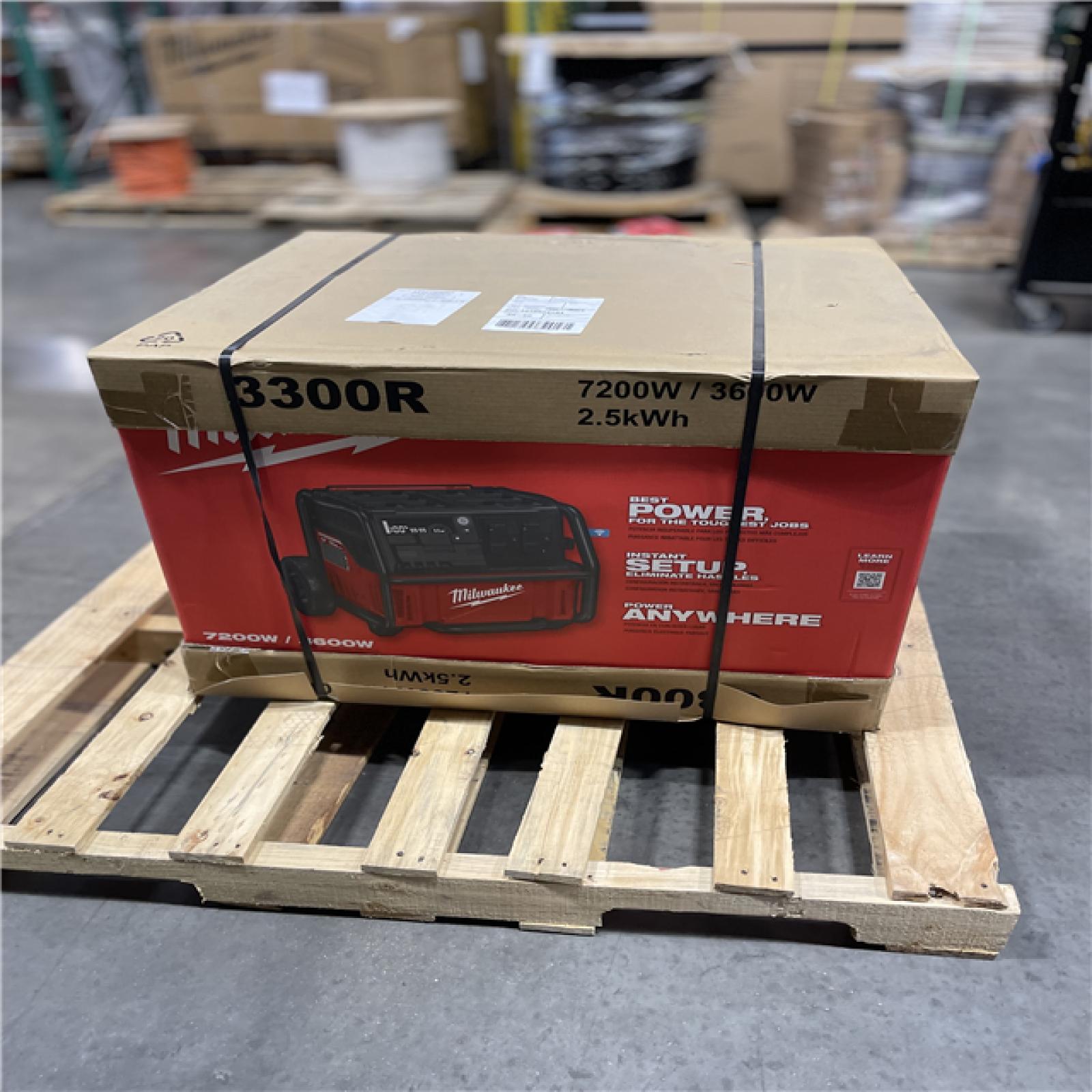 DALLAS LOCATION- NEW!- Milwaukee ROLL-ON 3600-Watt Output/7200-Watt Peak 2.5kWh Lithium-Ion Battery Powered Push Start Power Station Battery Generator