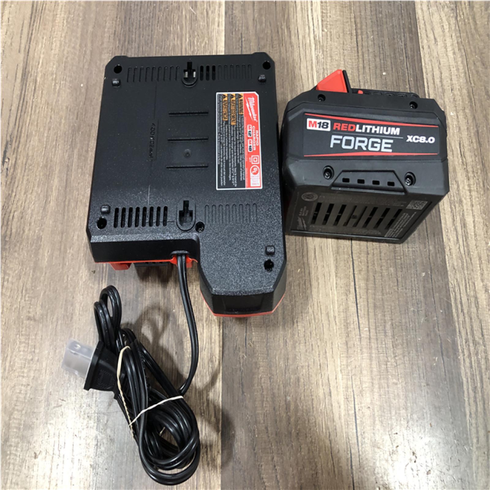 AS-IS Milwaukee 18-Volt Lithium-Ion REDLITHIUM FORGE Starter Kit with 8.0Ah Battery and Rapid Charger