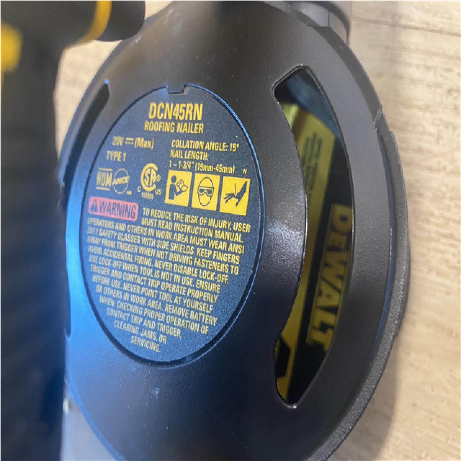 AS-IS DEWALT 20V MAX 15-Degree Electric Cordless Roofing Nailer (Tool Only)