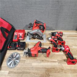HOUSTON LOCATION - AS-IS Milwaukee 5 Tool Combo Kit W/ (2) Battery & Charger