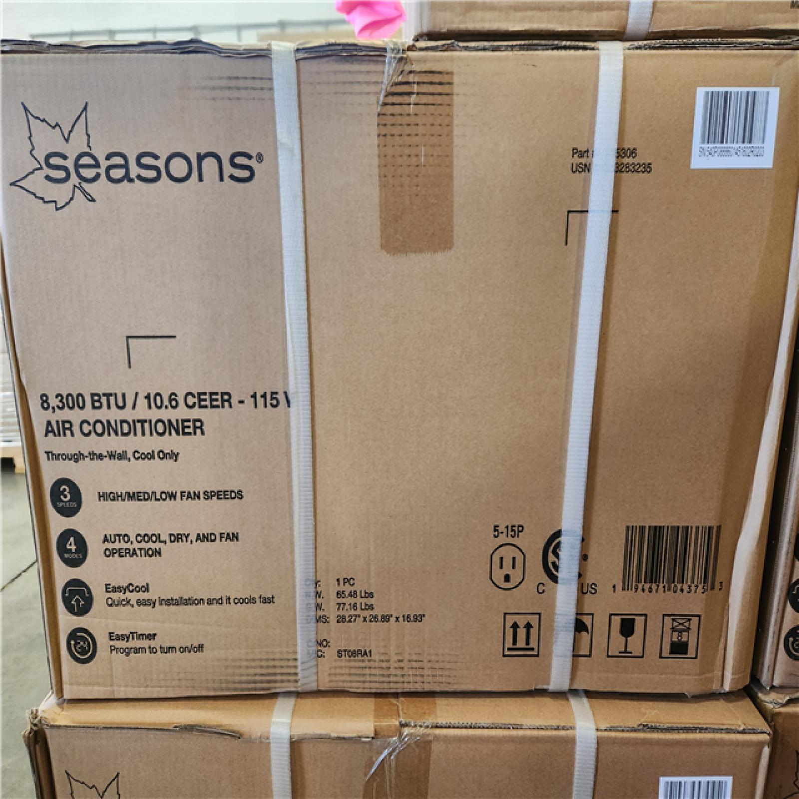 Phoenix NEW SEASONS 8 300 BTU 115-Volt Through-the-Wall Cool-Only Air Conditioner Pallet of 5
