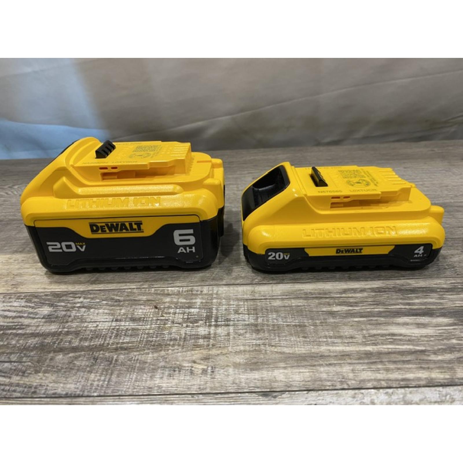 AS-IS DEWALT 20V MAX Lithium-Ion 6.0Ah and 4.0Ah Battery and Charger Starter Kit