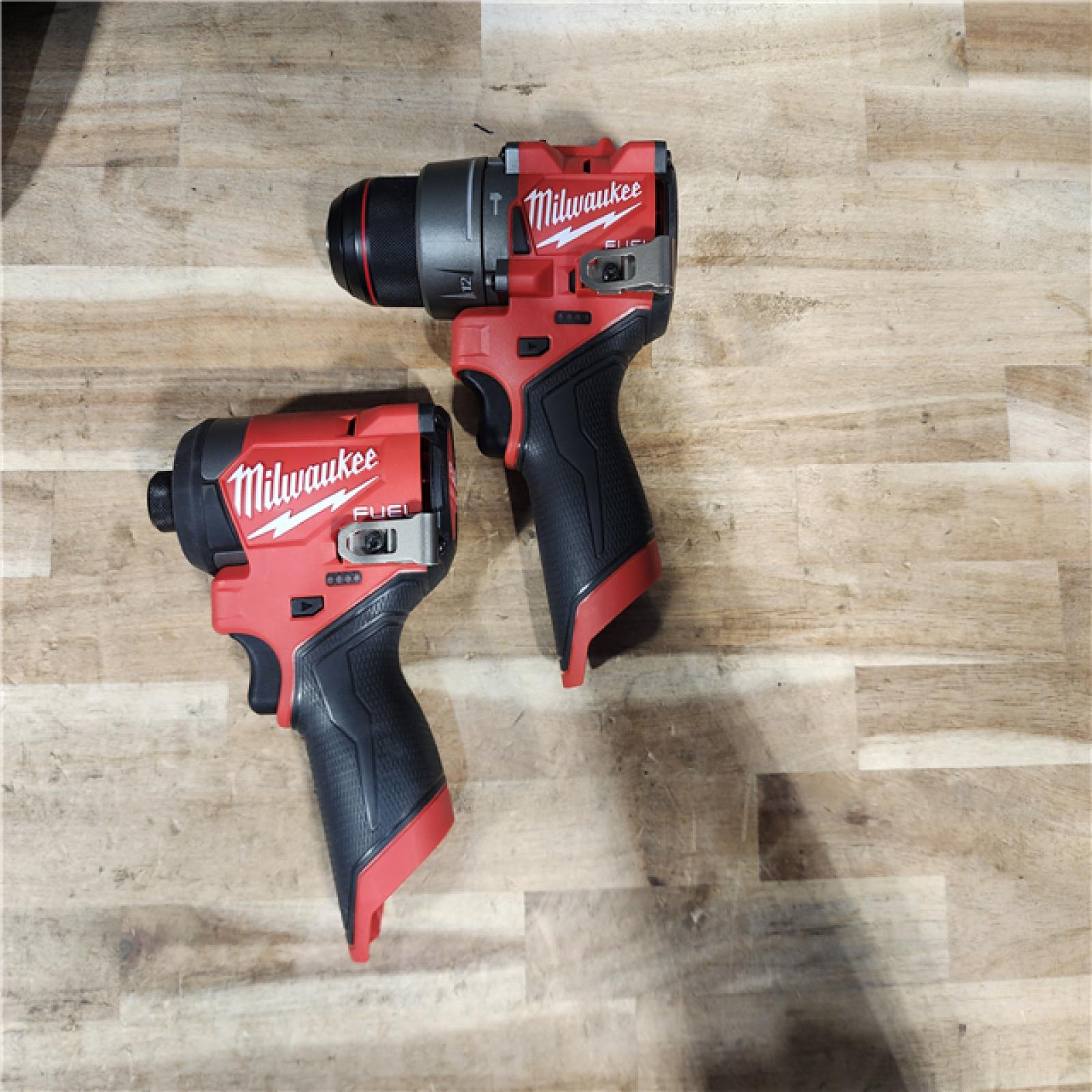 HOUSTON LOCATION - AS-IS Milwaukee FUEL 12-Volt Lithium-Ion Brushless Cordless Hammer Drill and Impact Driver Combo Kit
