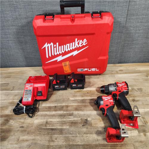 HOUSTON LOCATION - AS-IS (APPEARS LIKE NEW) MILWAUKEE M18 FUEL 18V Lithium-Ion Brushless Cordless Hammer Drill and Impact Driver Combo Kit (2-Tool) with 2 Batteries
