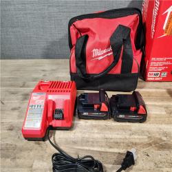 HOUSTON LOCATION - AS-IS Milwaukee M18 18V Lithium-Ion Brushless Cordless Compact Drill/Impact Combo Kit (2-Tool) W/(2) 2.0 Ah Batteries  Charger & Bag