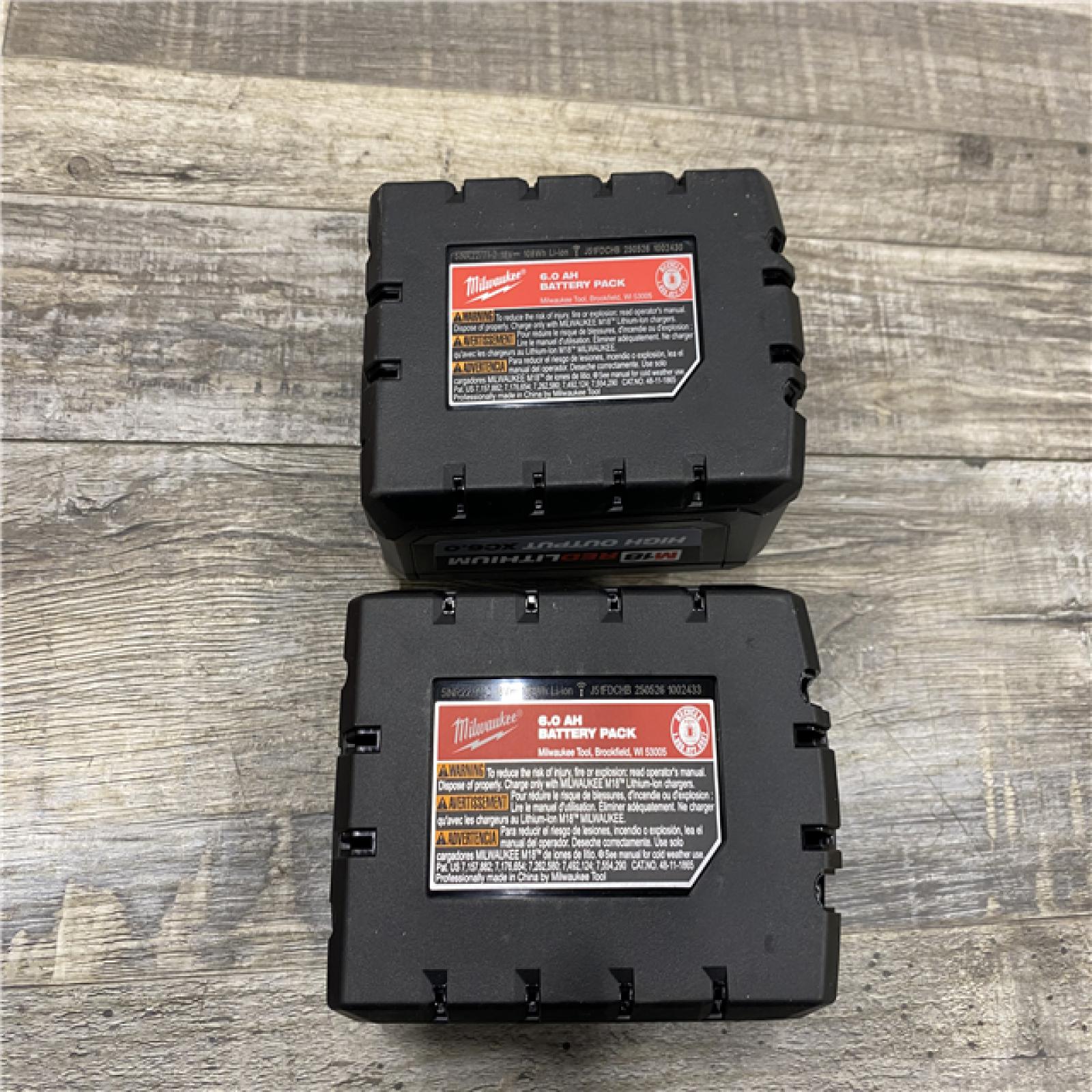 AS-IS Milwaukee 18-Volt Lithium-Ion High Output Battery Starter Kit with Two 6.0 Ah Battery and Charger