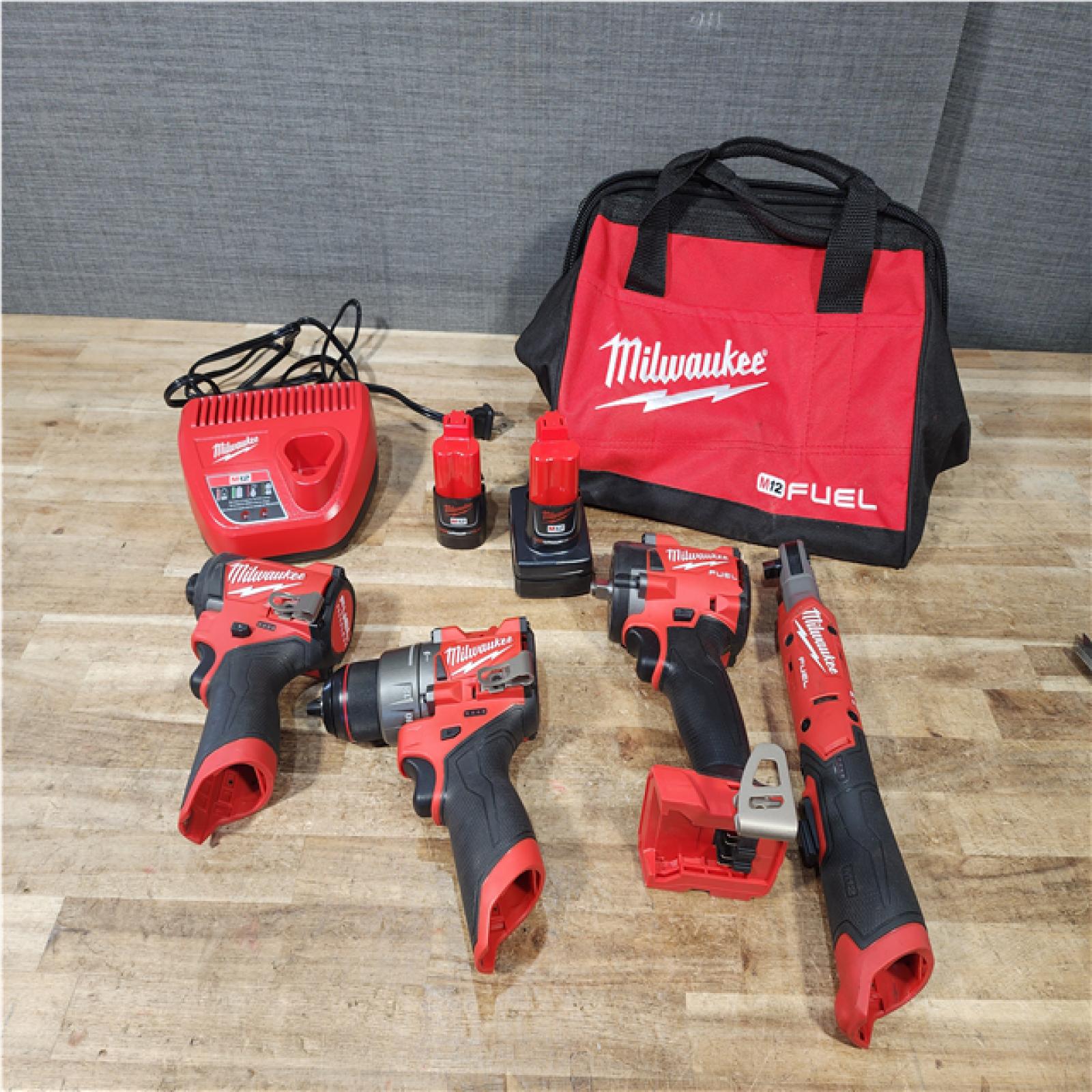 Houston Location Milwaukee Drills QTY/3 and Electric Ratchet and Batteries QTY/2 with Charger
