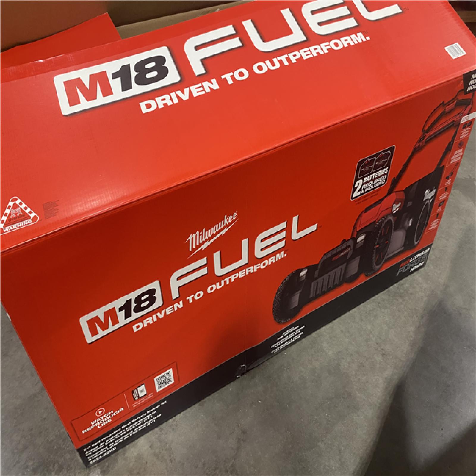 Dallas Location - As-Is Milwaukee M18 FUEL 21 Self-Propelled Dual Battery Mower Kit w/ (2) 12 Ah Forge Batteries & Dual Bay Rapid Charger