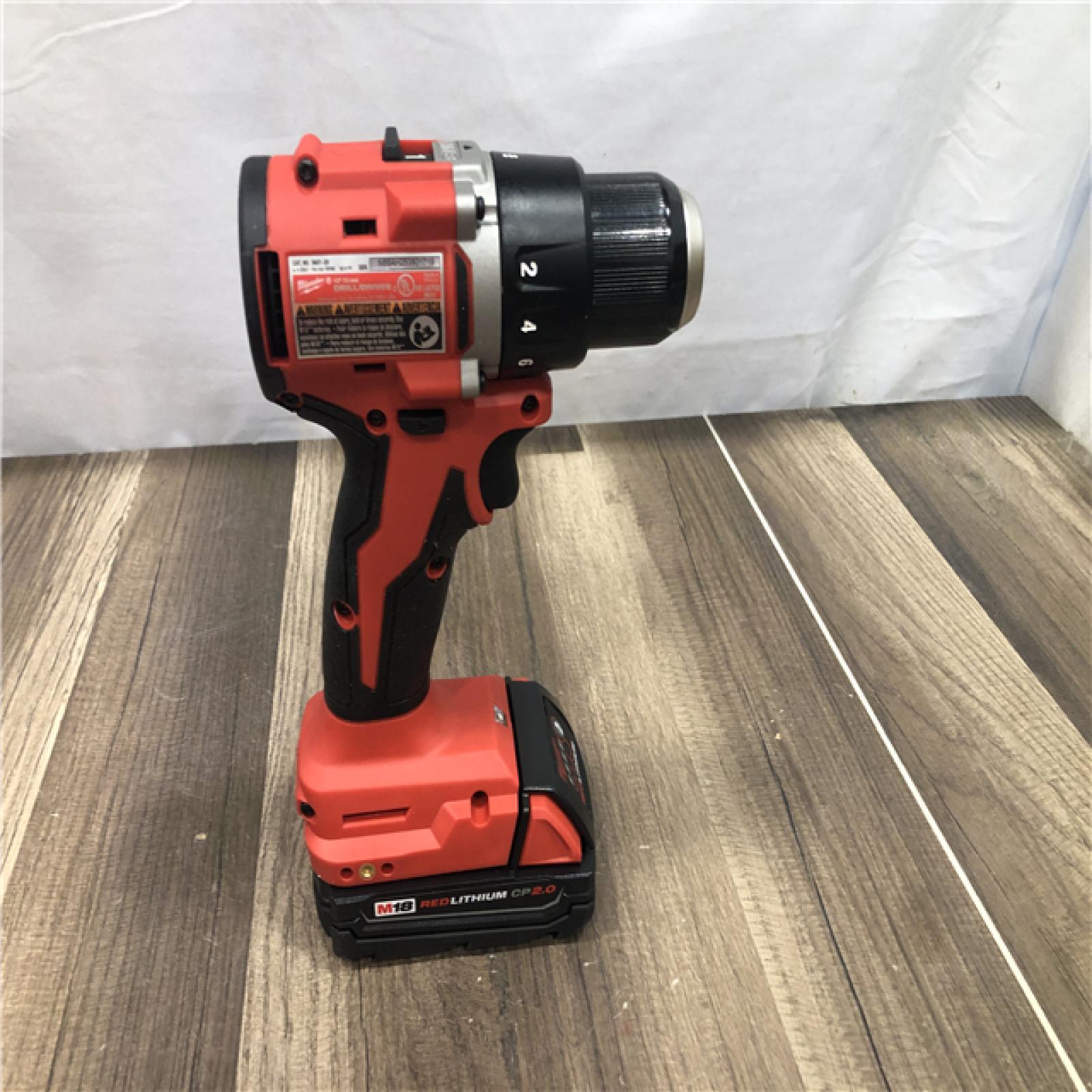 AS-IS Milwaukee 18V Lithium-Ion Brushless Cordless 1/2 in. Compact Drill/Driver Kit