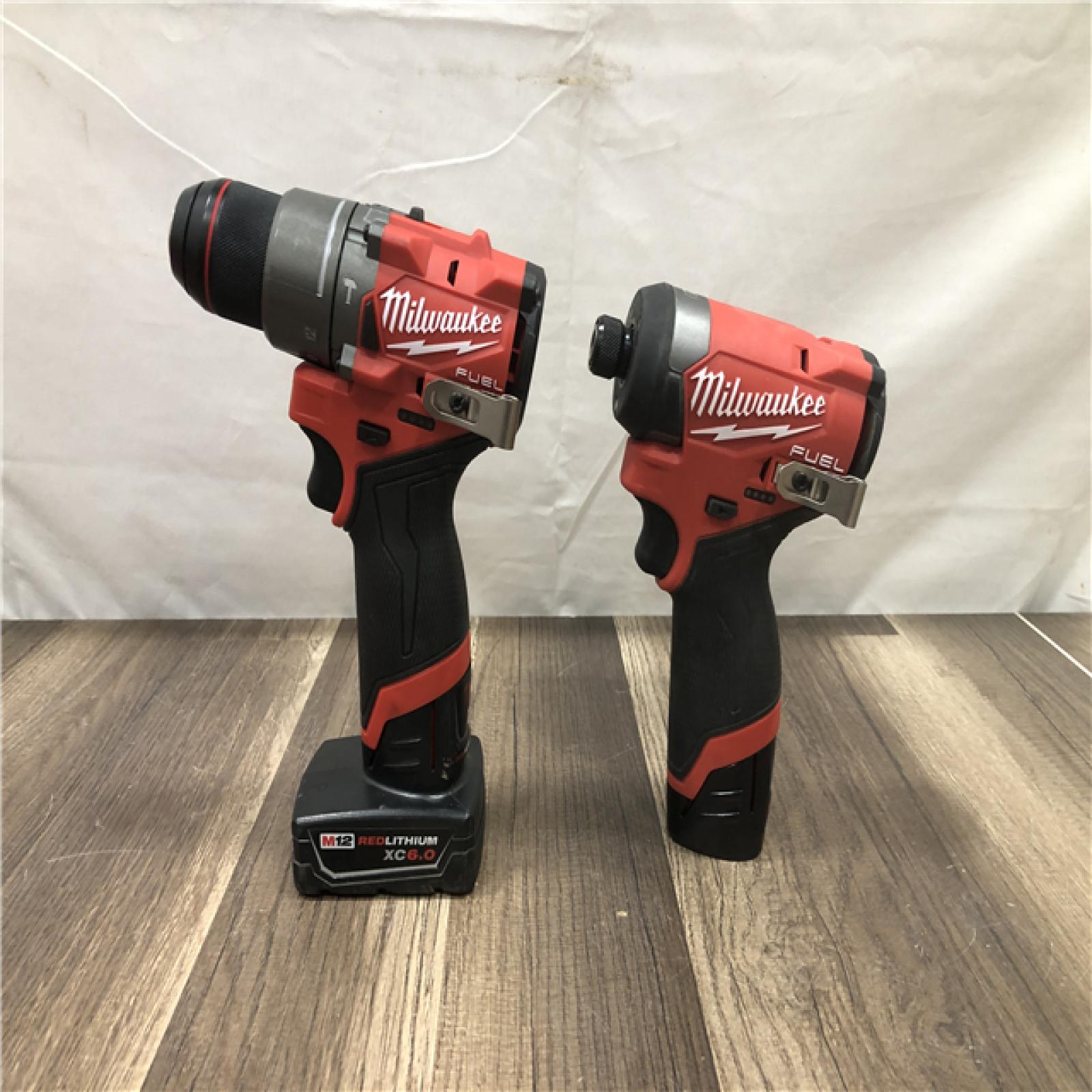 AS-IS Milwaukee FUEL 12-Volt Lithium-Ion Brushless Cordless Hammer Drill and Impact Driver Combo Kit