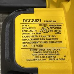 AS-IS DEWALT 20V MAX 12 in. Cordless Battery Powered Chainsaw (Tool Only)