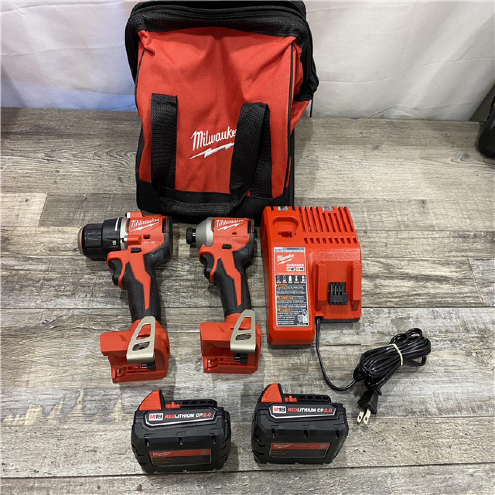 AS-IS Milwaukee 18V Lithium-Ion Brushless Cordless Compact Drill/Impact Combo Kit