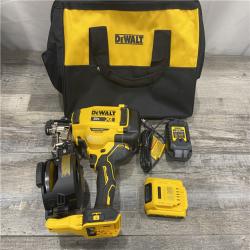 AS-IS DEWALT 20V MAX Lithium-Ion 15-Degree Electric Cordless Roofing Nailer Kit