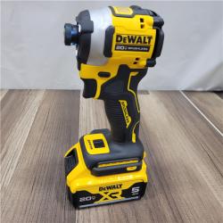 AS-IS DEWALT ATOMIC 20V MAX Lithium-Ion Cordless 1/4 in. Brushless Impact Driver Kit, 5 Ah Battery, Charger, and Bag