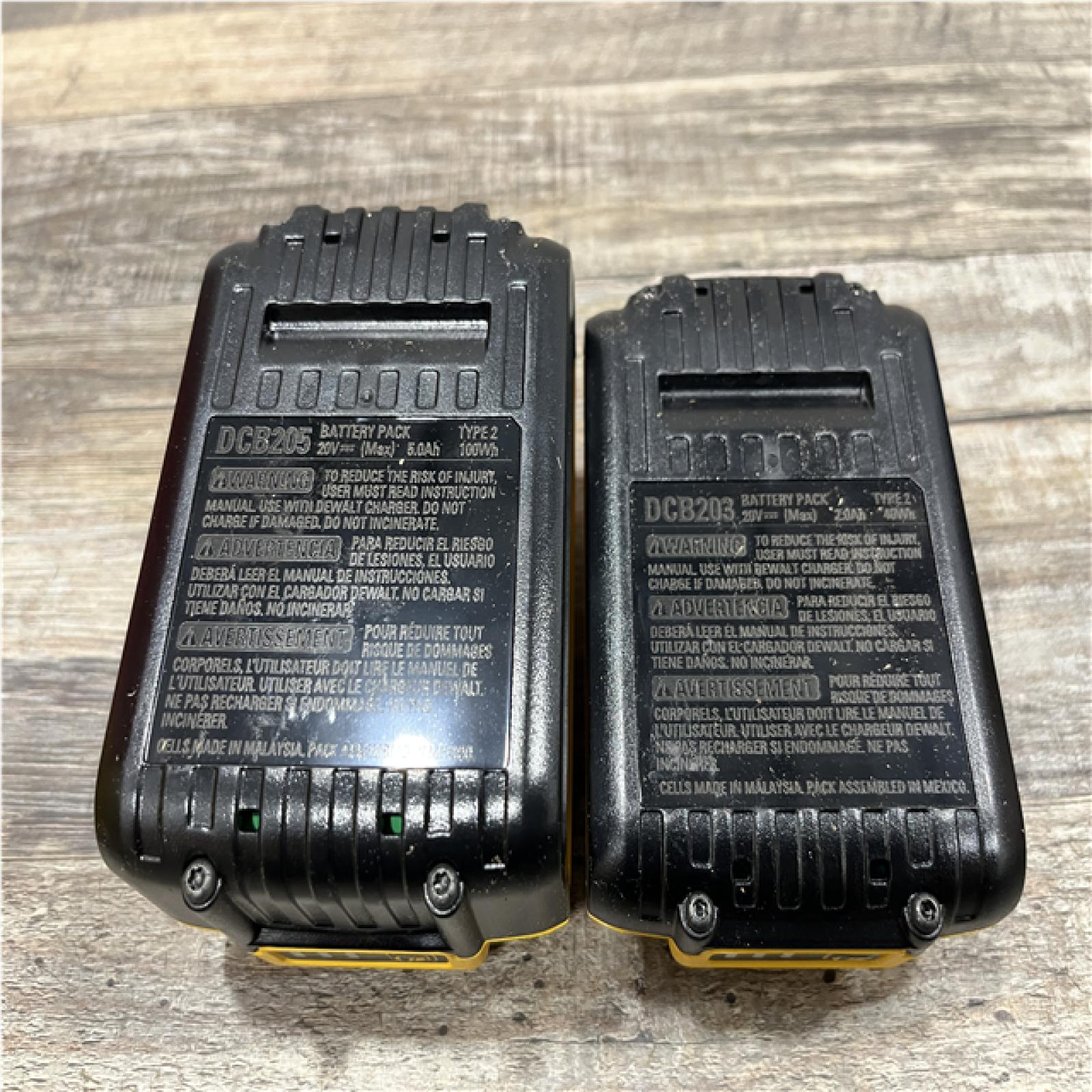 AS-IS DEWALT 20V MAX Lithium-Ion Battery Kit with 5.0Ah and 2.0Ah Battery and Charger