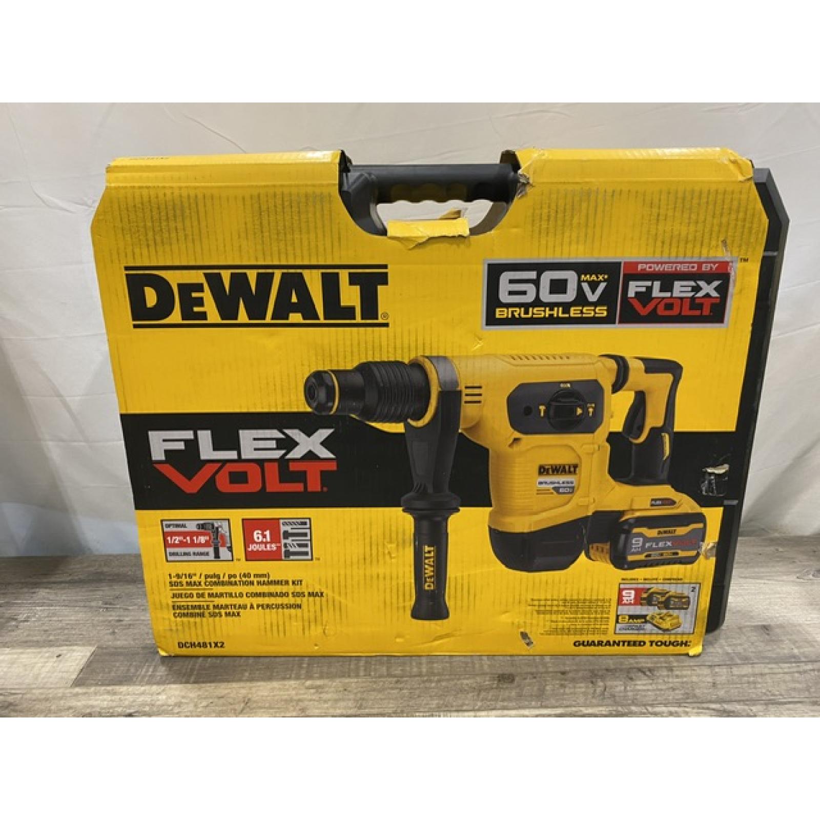 NEW - DEWALT FLEXVOLT 60V MAX Cordless Brushless 1-9/16 in. SDS MAX Combination Rotary Hammer Kit