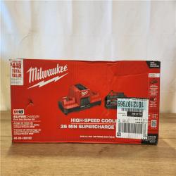 NEW- Milwaukee Tool M18 Dual Bay Simultaneous Super Charger Starter Kit with M18 18V Lithium-Ion REDLITHIUM FORGE XC 8.0 Ah Battery Pack