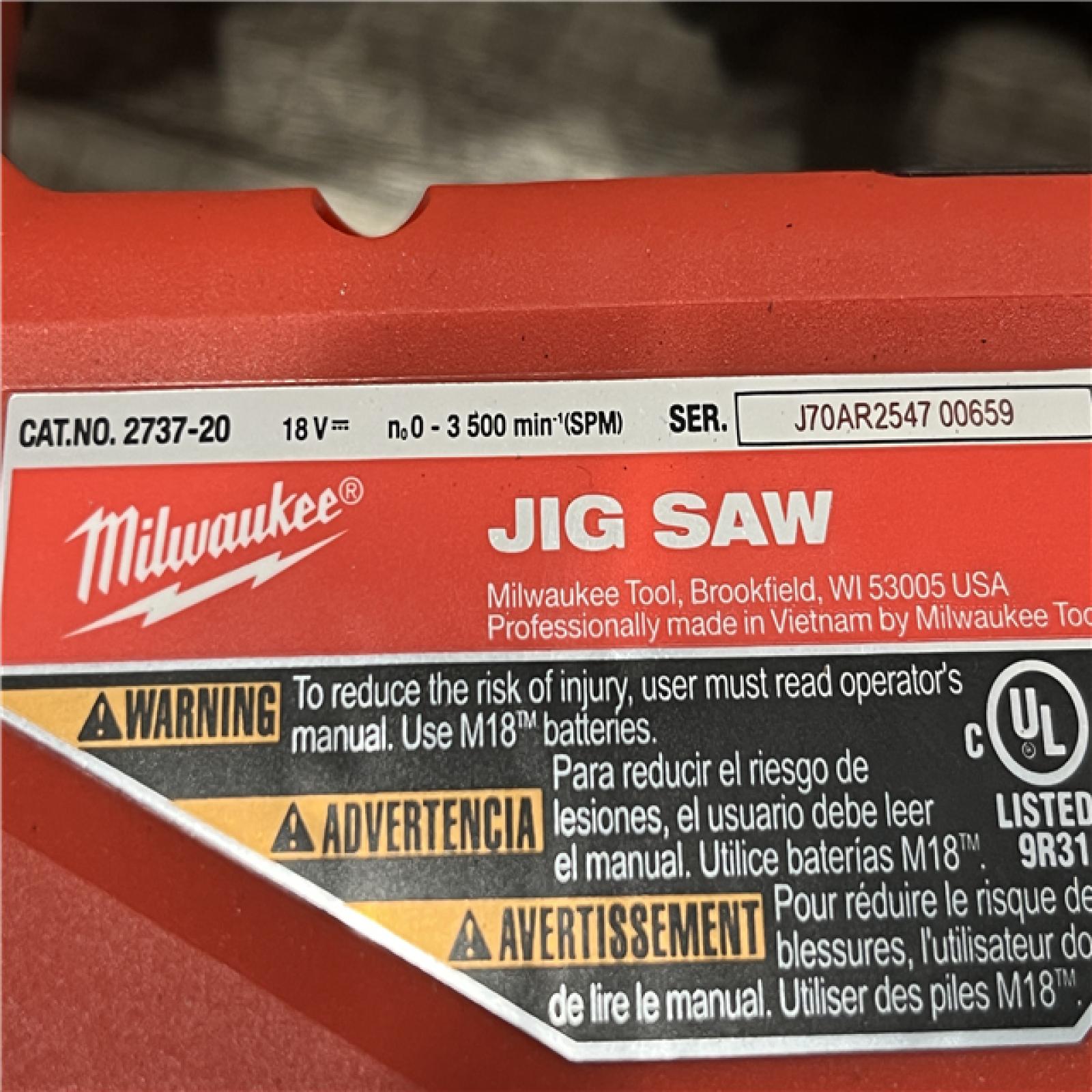 AS-IS Milwaukee FUEL 18V Lithium-Ion Brushless Cordless Jig Saw (Tool-Only)