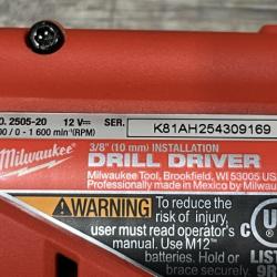 AS-IS Milwaukee  FUEL 12V Lithium-Ion Brushless Cordless 4-in-1 Installation 3/8 in. Drill Driver Kit