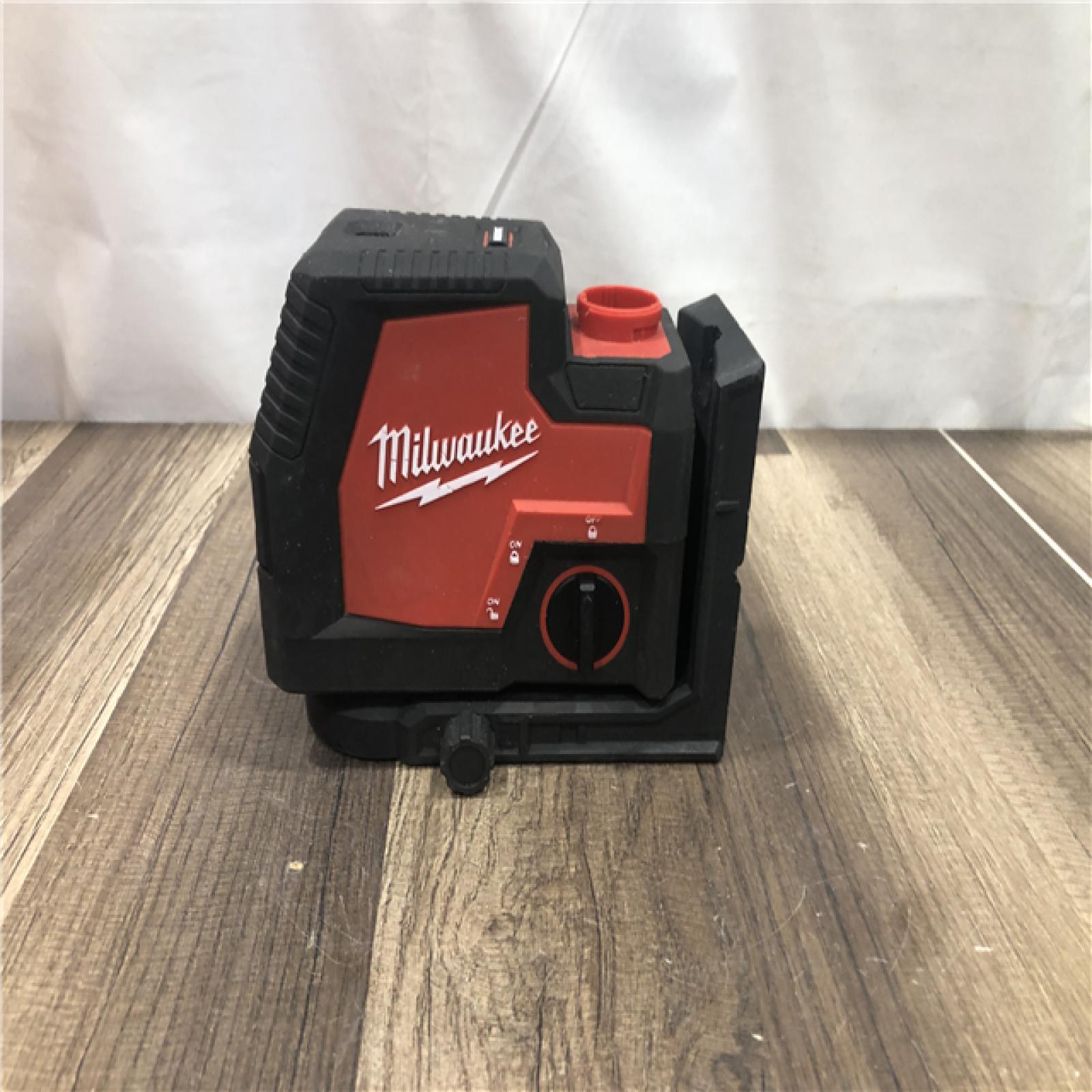 AS-IS Milwaukee Green 100 ft. Cross Line and Plumb Points Rechargeable Laser Level Kit