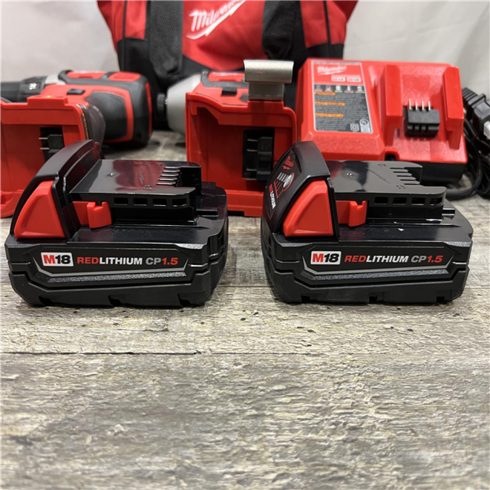 AS-IS Milwaukee 18V Lithium-Ion Cordless Drill Driver/Impact Driver Combo Kit