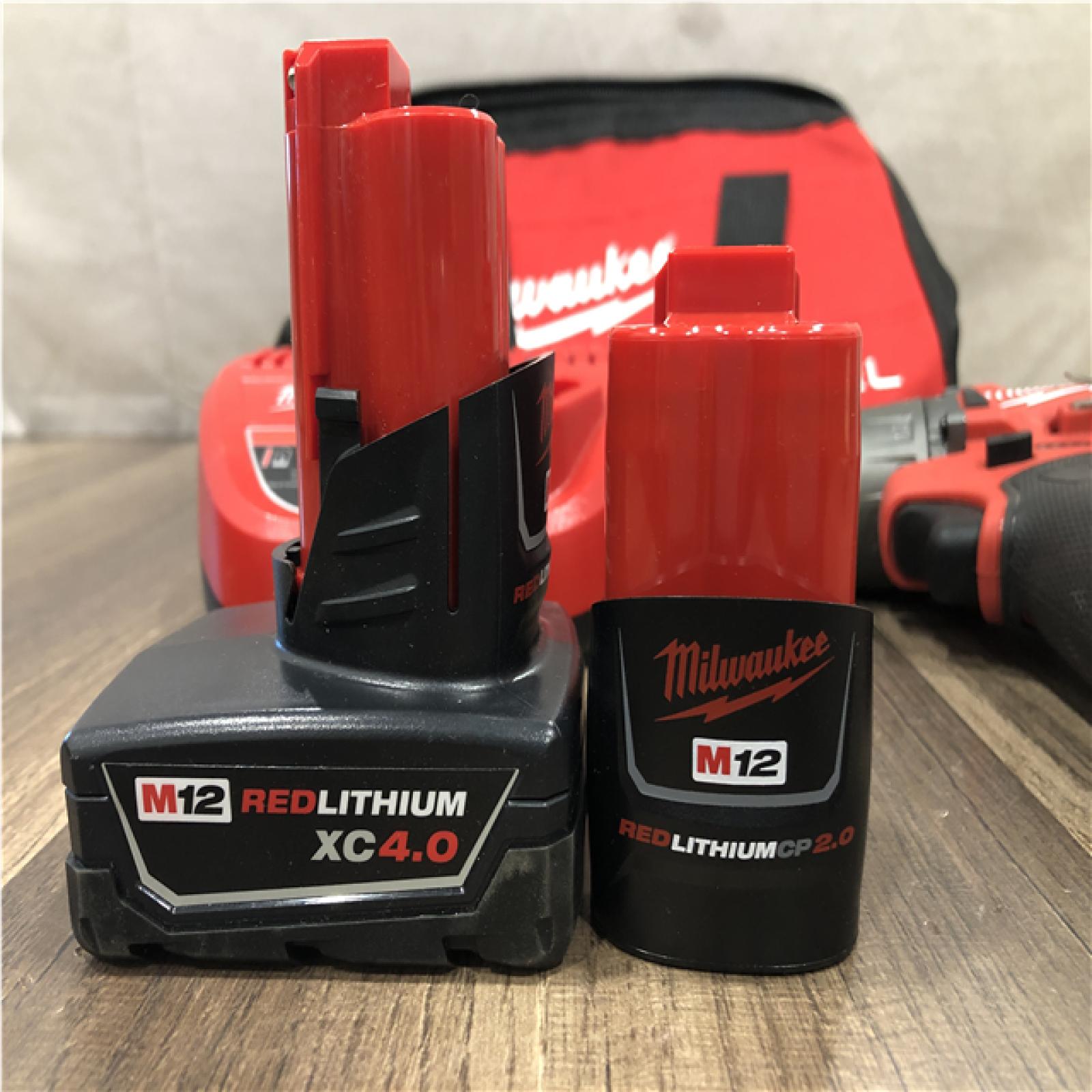 AS-IS Milwaukee M12 FUEL 12V 1/2 Cordless Li-Ion Hammer Drill/Driver Kit