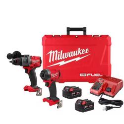 NEW! - Milwaukee M18 FUEL 18V Lithium-Ion Brushless Cordless Hammer Drill and Impact Driver Combo Kit (2-Tool) with 2 Batteries