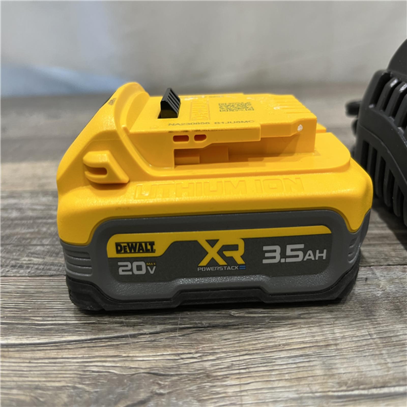 AS-IS DEWALT 20V MAX XR POWERSTACK Lithium-Ion Battery Starter Kit with 3.5Ah Battery and Charger
