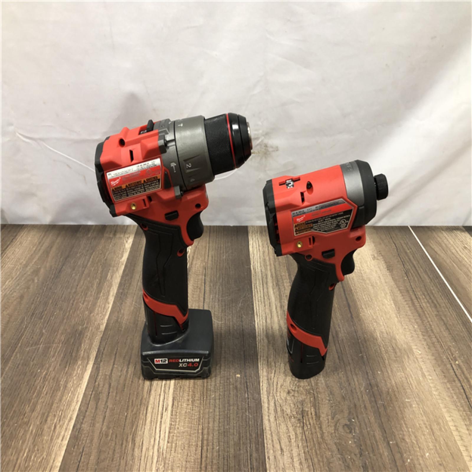 AS-IS Milwaukee  FUEL 12-Volt Lithium-Ion Brushless Cordless Hammer Drill and Impact Driver Combo Kit