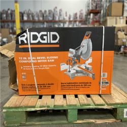 DALLAS LOCATION- AS-IS RIGID 15 Amp Corded 12 in. Dual Bevel Sliding Miter Saw with 70 Deg. Miter Capacity