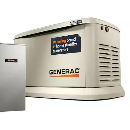 DALLAS LOCATION - Generac 26,000 Watt - Dual Fuel Air- Cooled Whole House Home Standby Generator, Smart Home Monitoring & 200-AMP Transfer Switch