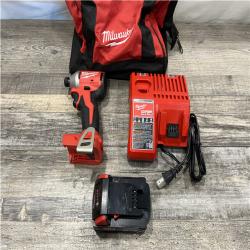AS-IS Milwaukee 18V Lithium-Ion Compact Brushless Cordless 1/4 in. Impact Driver Kit