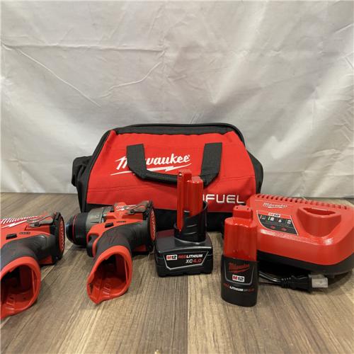 AS-IS- Milwaukee 12V Brushless Hammer Drill and Impact Driver Combo Kit