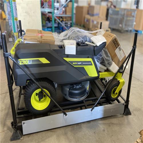 DALLAS LOCATION - RYOBI 80V HP Brushless 30 in. Battery Electric Cordless Zero Turn Riding Mower with (2) 80V 10 Ah Batteries and Charger
