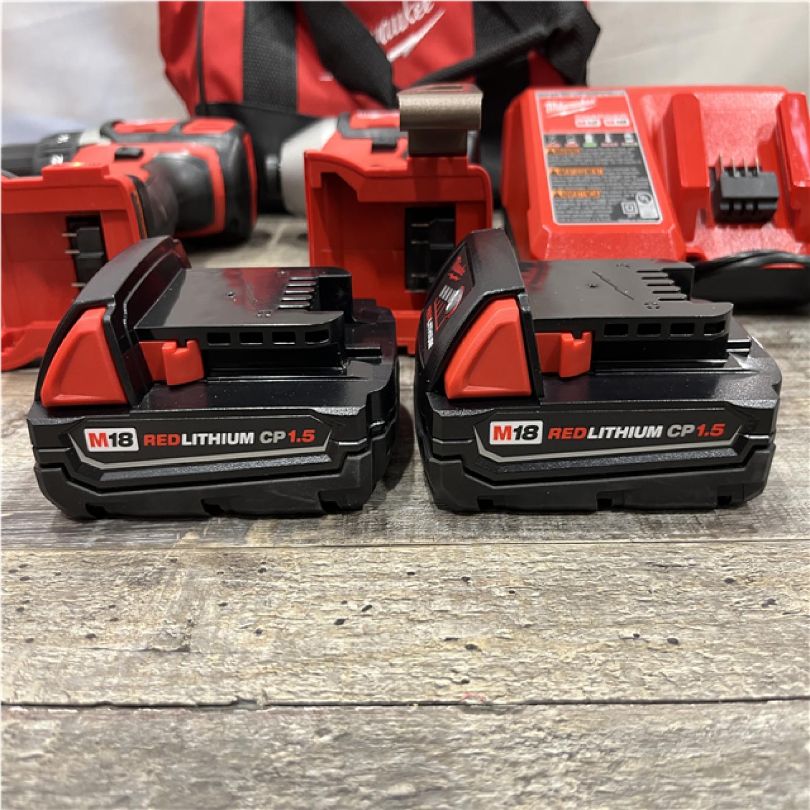 AS-IS Milwaukee 18V Lithium-Ion Cordless Drill Driver/Impact Driver Combo Kit